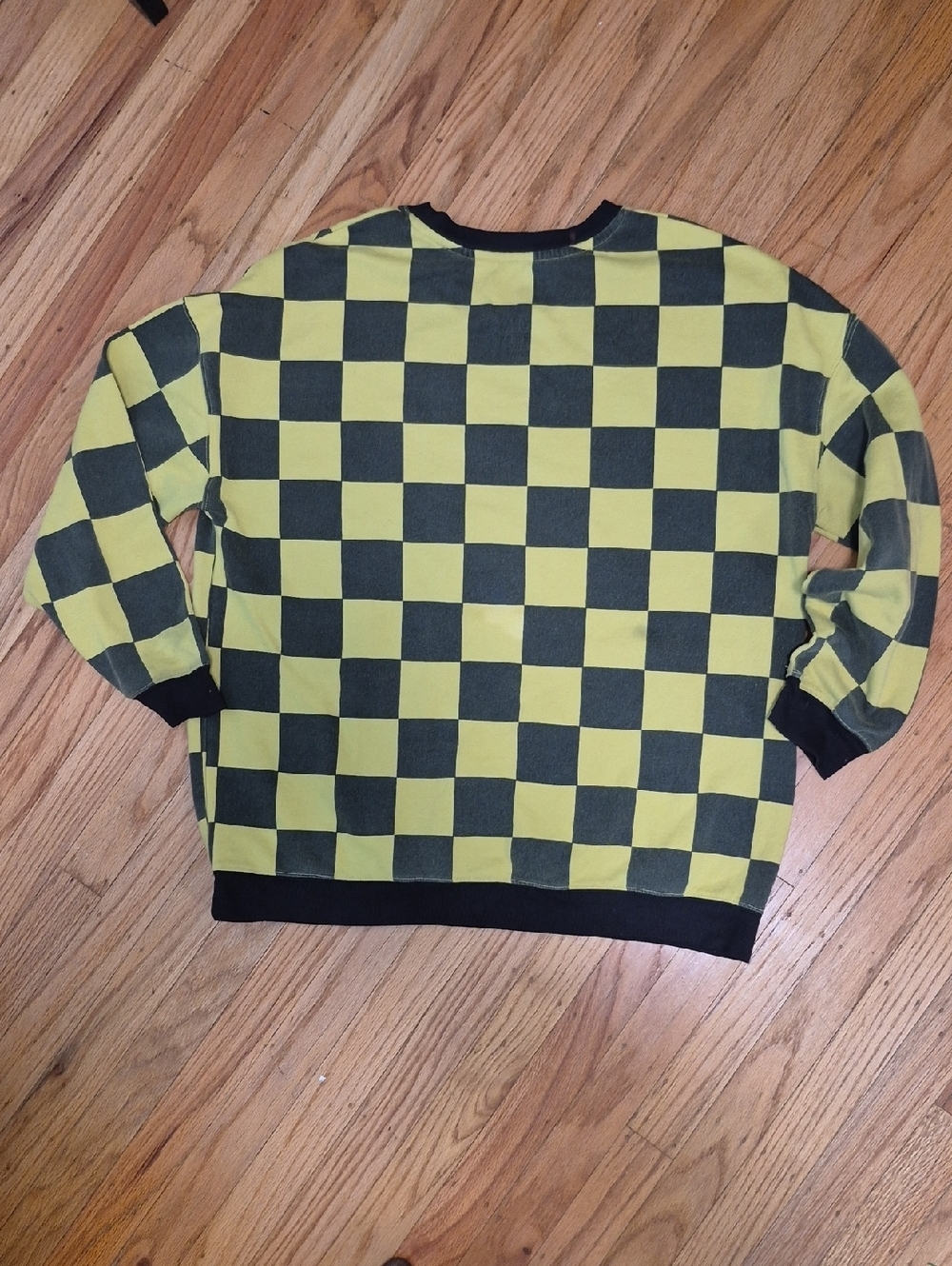 Snoopy & Charlie Brown Peanuts Hybrid Black & Yellow Sweatshirt Sz L - Picture 6 of 8